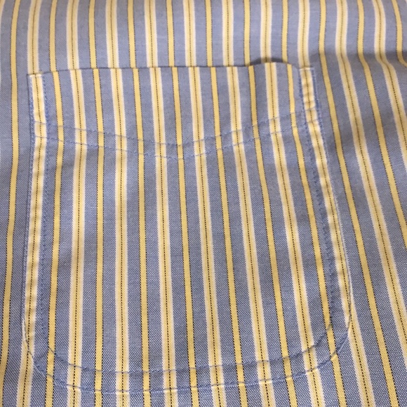 L.L. Bean Men’s Dress Shirt and Yellow Blue Stripes Size Large Regular C… - Picture 12 of 12